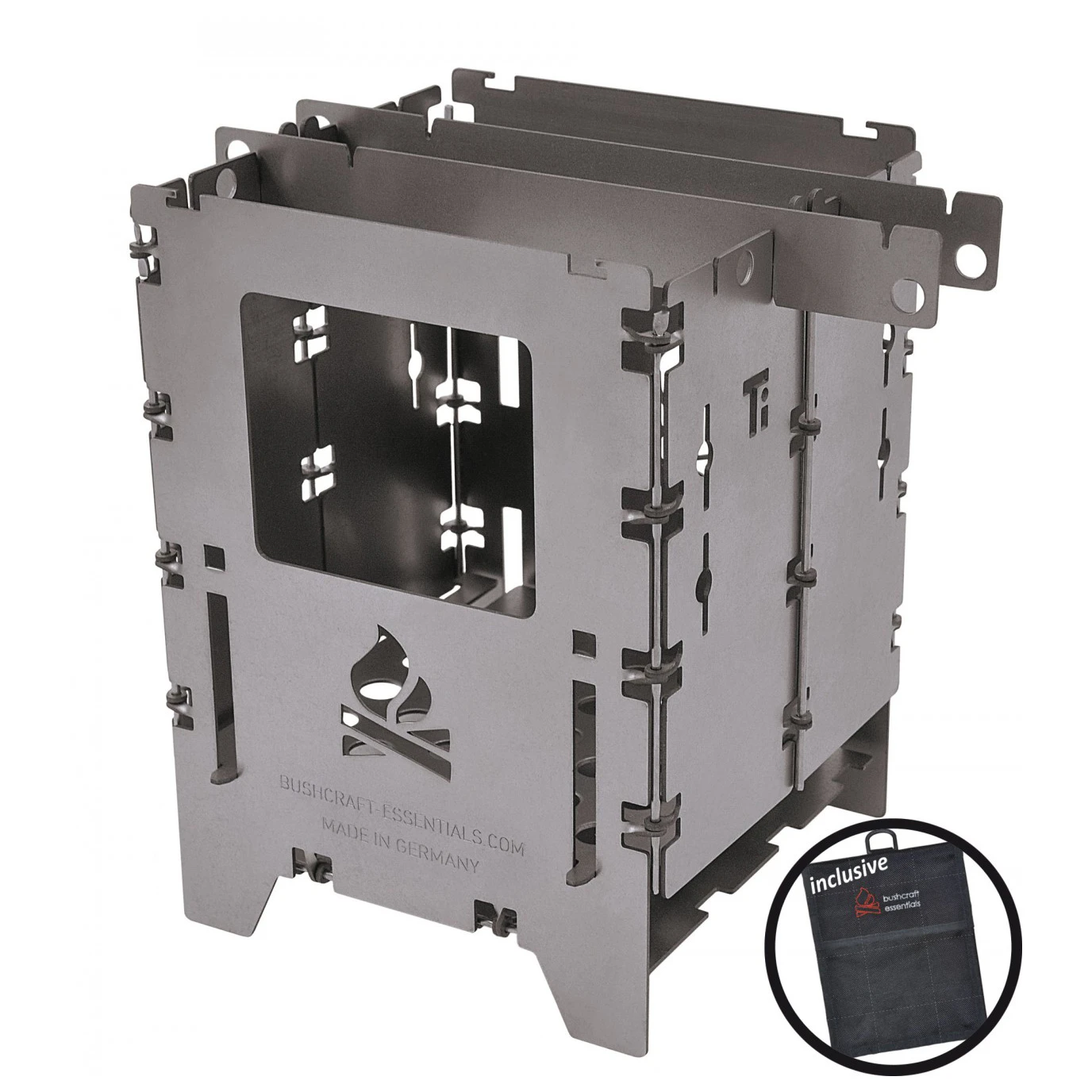 Bushcraft Essentials - Bushbox LF Titanium - Réchaud à Combustible Sec 1 Bushcraft Essentials - Bushbox LF Titanium - Réchaud à Combustible Sec
